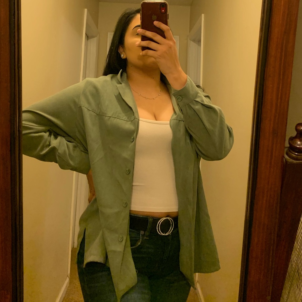 Green button up long sleeve